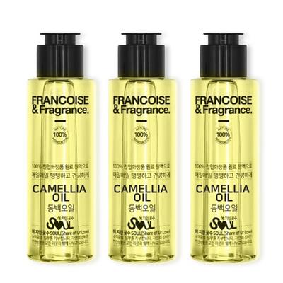 Olio di Camelia Franceoise Benefici dell'Olio di Camelia Vitalità della Pelle di Camelia Olio per Capelli Essenza per Capelli 100ml 1+1+1, 3 pz.