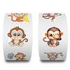500/roll Cartoon Monkey Roll Sticker Cute Animal Children DIY Skateboard Suitcase Sticker