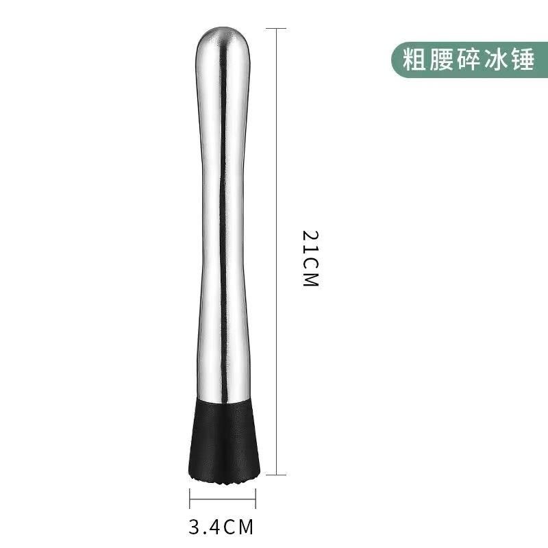 Rostfritt stål Vinblandningspinne Cocktail Muddler Shaker Med Krosshammare DIY Dryck Frukt Muddler Krossad Is Barverktyg