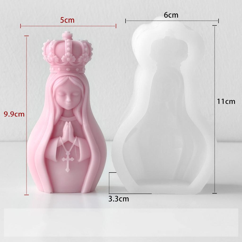 3d Virgin Mary Candle Mold Non-Toxic Candle Making Mold Praying Virgin Mold Exquisite For Home Fragrance Religious Decor Gift