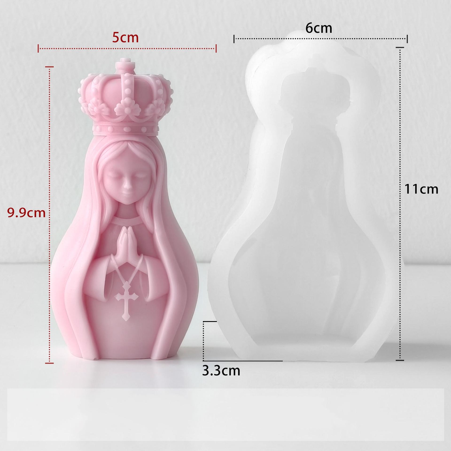 

3d Virgin Mary Candle Mold Non-Toxic Candle Making Mold Praying Virgin Mold Exquisite For Home Fragrance Religious Decor Gift