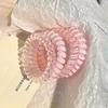 Telephone Cord Scrunchies Spiral Hair Ties Gradient Color Checkered Print Phone Cord Elastic Hair Band Hair Accessories