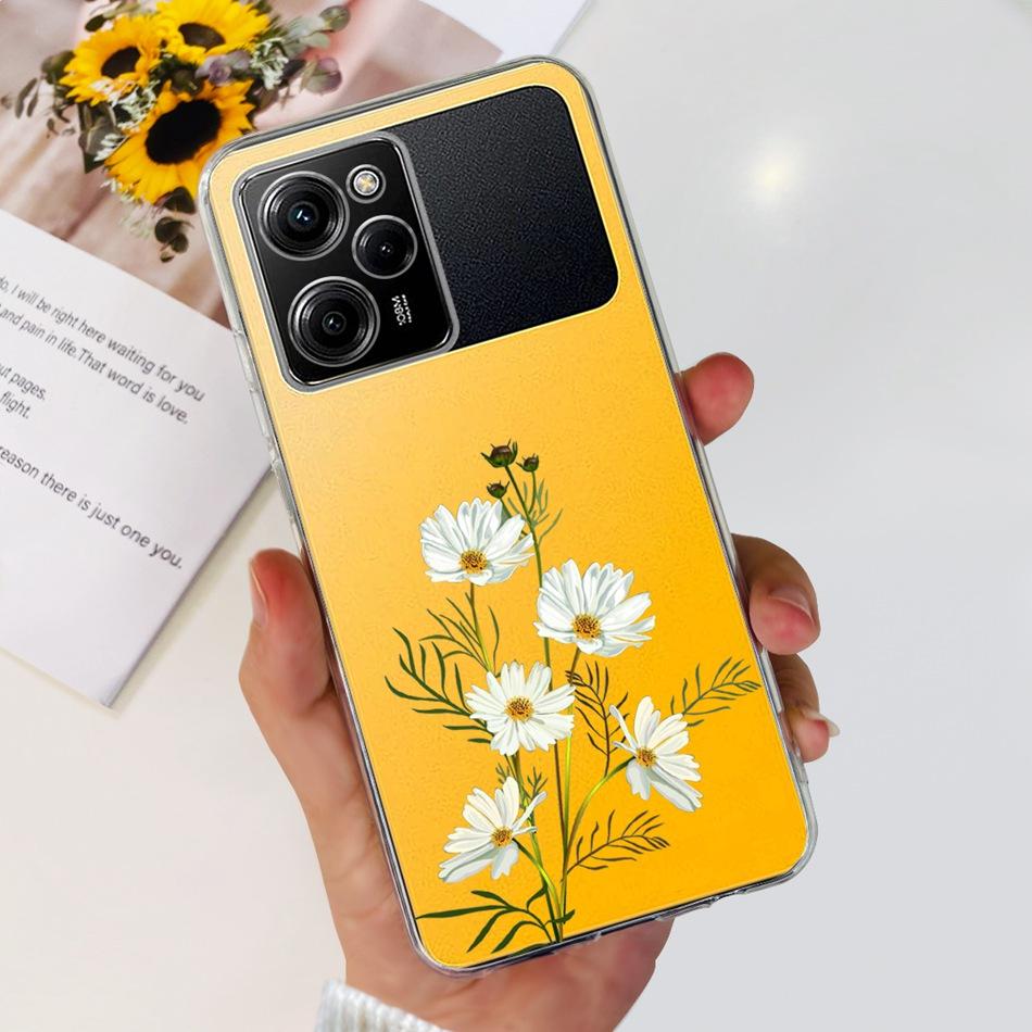 For Xiaomi Poco X5 Pro Case Poco X5 5G Elegant Printing Soft Silicone TPU Phone Back Cover For POCO X5Pro PocoX5