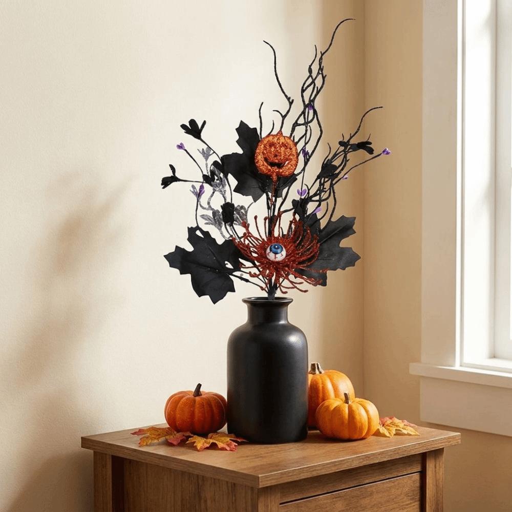 Realistic Maple Leaf Floral Stems Gothic Style Faux Fall Leaves Party Vase