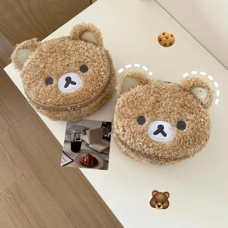 Plush Makeup Box Anime Relaxation Bear Makeup Bag Womens Jewelry Storage Bag Girls Storage Handbag Gift