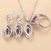 Matrimonio a Dubai Accessorio Gioielleria Raffinata Bracciale e Anello con Granato Rosso di Qualità Set di Orecchini e Collana da Donna