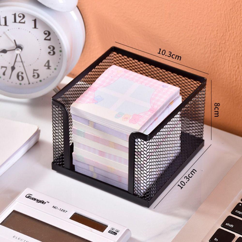 Metal Desktop Note Box Portable Storage Box New Mesh Cube Box