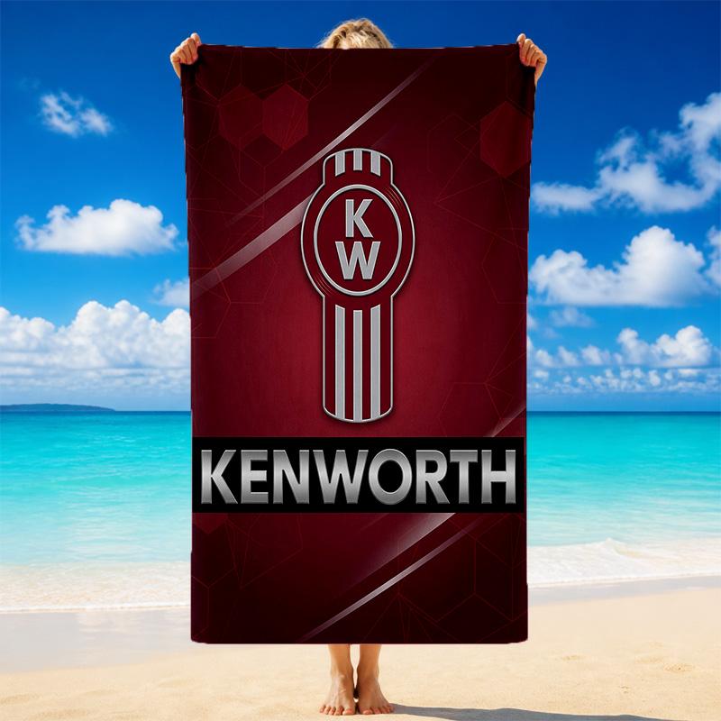 Микрофибровое пляжное полотенце Kenworth Print Песочный?Прочное Легкое Полотенце для Плавания, Уличных Путешествий