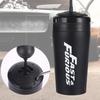 Edelstahl Auto Wasserflasche mit Strohhalm Trinkflasche Fast and Furious 10 Thermobecher mit Deckel Rocker Trinkset 500ml