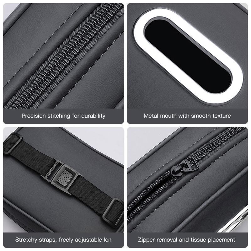 W151Car Tissue Box Car Interior Accessories For Volkswagen Golf Passat B6 Amarok T5 Tiguan Leather Tissue Storage Bag Kleenex Case