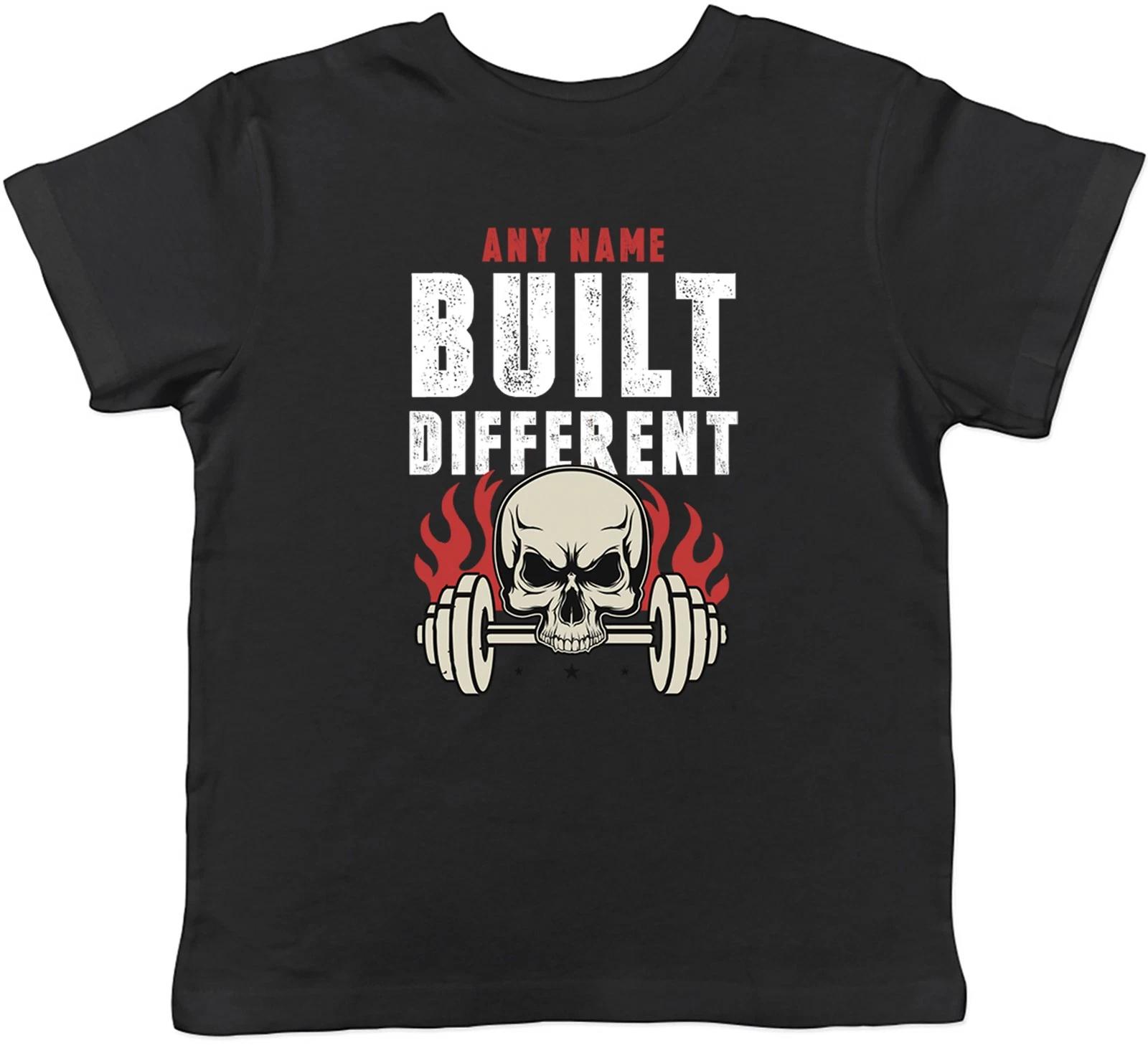 Personalised Gym Fitness Built Different Kids T-Shirt Boys Girls Gift 100