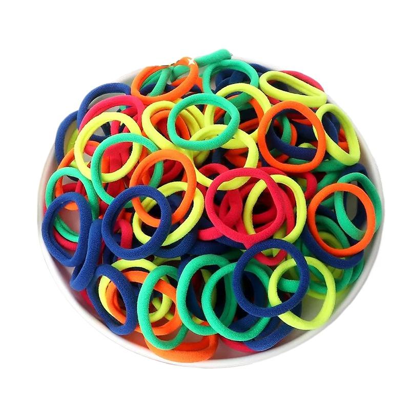 4cm Solid Color Elastic Hair Ties, Girls High Ponytail Towel Circle Hair Accessories