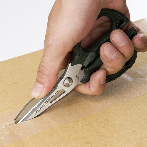 ENGINEER Tetsuwan Scissors GT with Cap, 56mm Blade Length, PH-55, Green, Blade: Special Stainless Steel for Cutting Tools, Grip: PBT