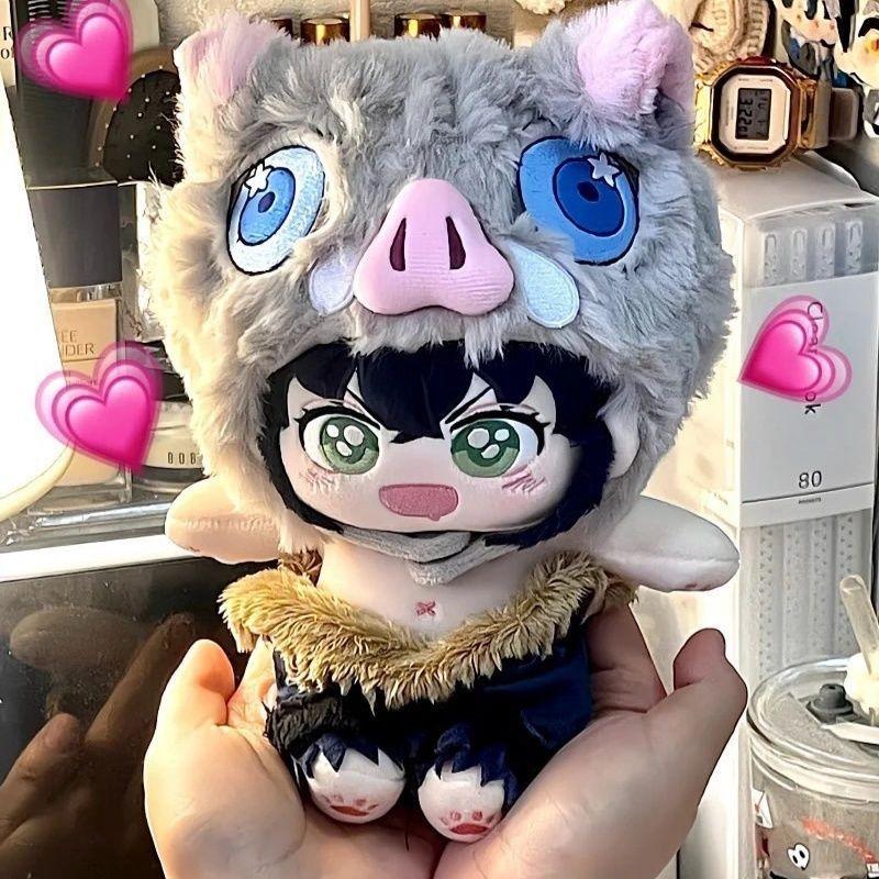 20Cm Demon Slayer Hashibira Inosuke Plush Cute Kawaii Stuffed Doll Anime Figure Pillow Cosplay Birthday Gift