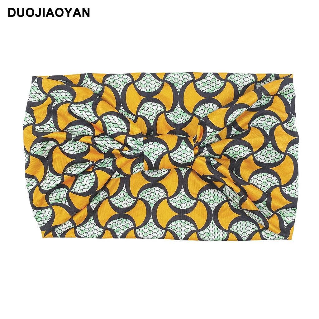 Knot Headband, Color Blocked Pattern Printed Sports Headband, Fashionable Polka Dot Wide Edge Elastic Headband