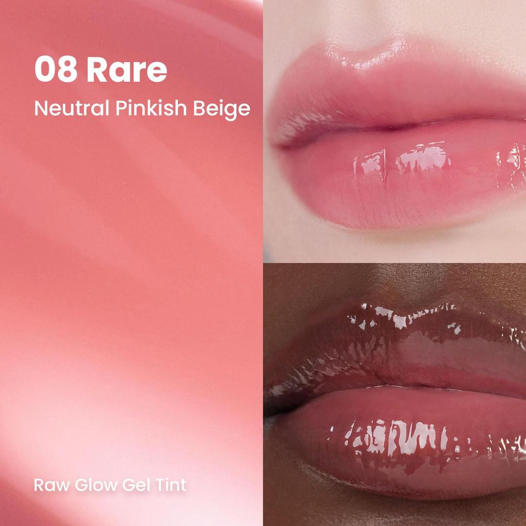 HINCE Raw Glow Gel Tint – Glansig och daggig läpp, kladdfri & långvarig Läppglans för Naturlig Glasglans, Återfuktande Flytande Smink, Vegansk, 0,13 fl.oz.