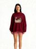 Women's Casual Autumn Heavyweight Hoodie - Comfortable Loose Fit with Mid-High Neck and Long Sleeves, Trendy Cross-Border Style