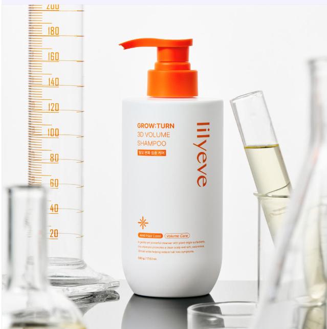 lilyeve Growturn 3D Volumen Haarausfall Shampoo 500ml – Anti Haarausfall & Volumenaufbauende Kopfhautpflege