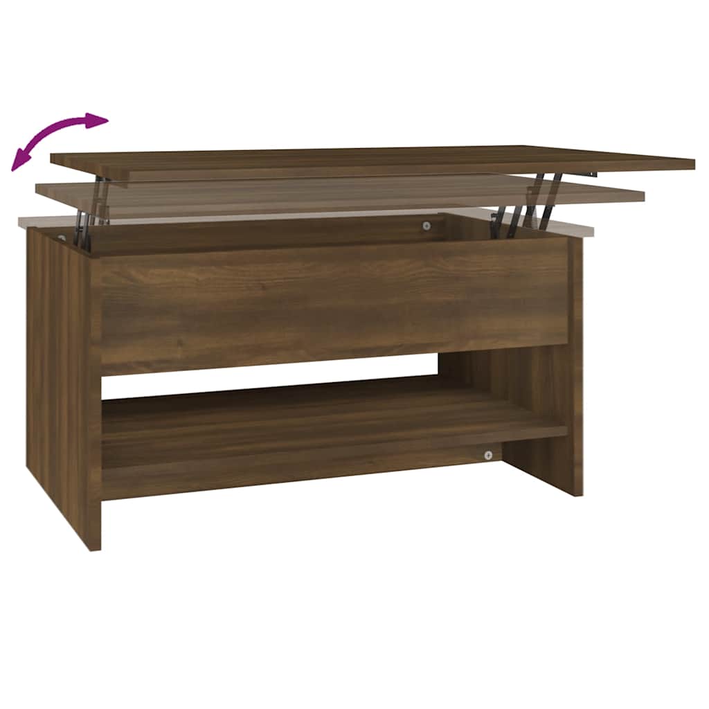 Coffee Table Brown Oak Look 80 X 50 X 40 Cm Engineered Wood