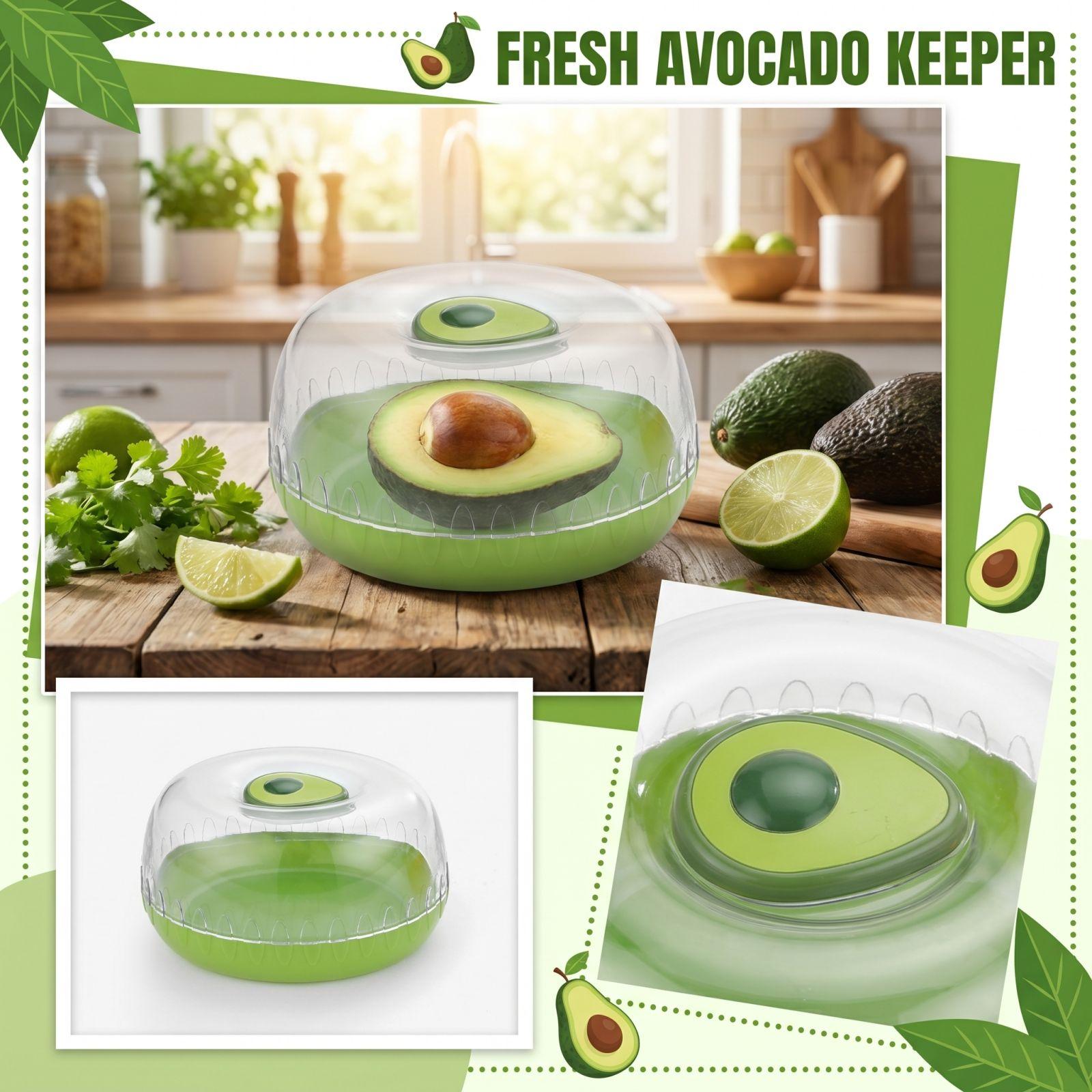 

Avocado Storage Container with Airtight Lid for Freshness Preservation BPA Free Plastic Food Keeper for Half Avocados and Other Fruits One Size зелений