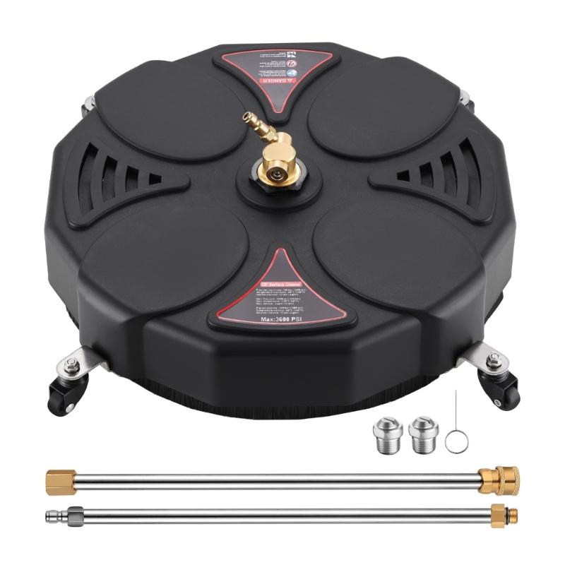 Практичная вращающаяся насадка-очиститель с 2 сменными насадками и 3 колесами для мойки высокого давления 3600PSI 1