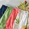 Summer 100% Linens Men's Shorts Holiday Beach Short Baggy Pants Breathable Men Clothing Fresh Color Straight Casual Shorts