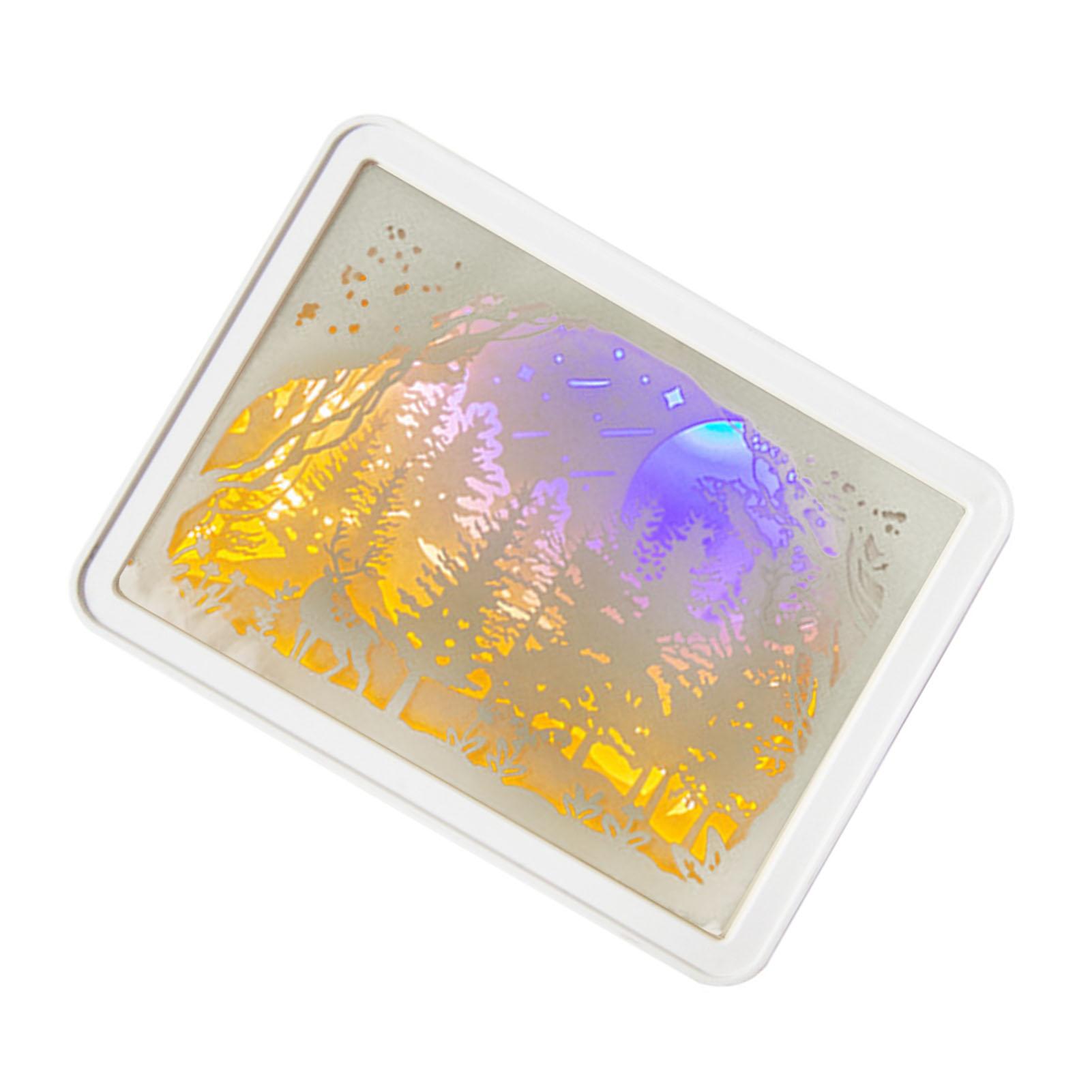 

Бумажный светильник-коробка Мягкий теплый свет Романтический USB Питание от батареек 3D Лампа с бумажной резьбой для спальни