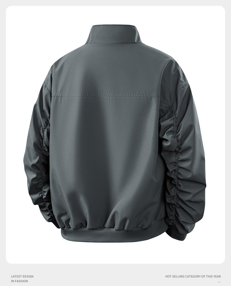 Men's Cross-Border Korean Style Stand-Collar Jacket - Trendy, Loose Fit for Spring & Autumn