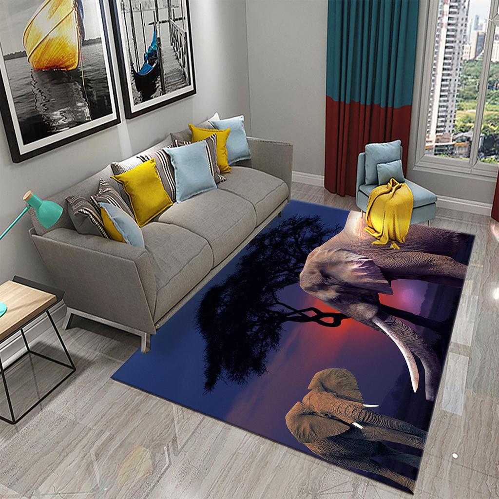 Family Bedroom Living Room Floor Mat Bathroom Kitchen Non-slip Rug Dream Elephant Rug Magic Animal Rug