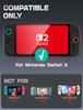 Mumba Case for Nintendo Switch Ergonomic Design with Flip Holds 5 Game Cards 2 TF Rotating Compatible with Controllers 2, 2025mm, Dustproof,