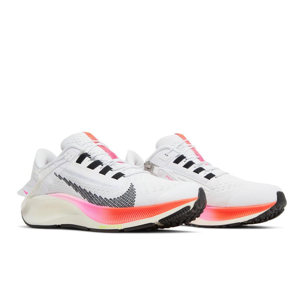 Nike Womens Air Zoom Pegasus 38 FlyEase 'Rawdacious' (women's sizes) White / Football Grey / Pink Blast / Black Running Shoes DJ5413 100