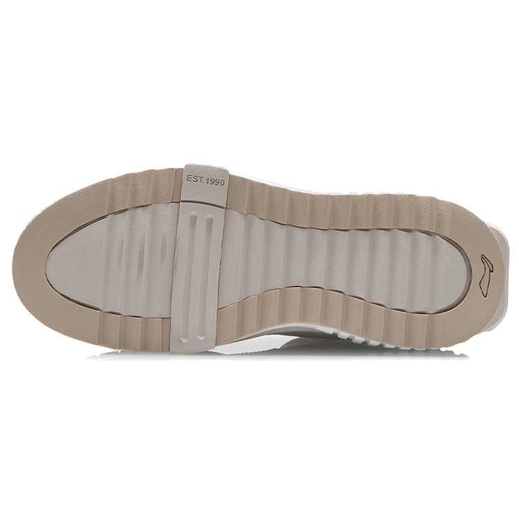 Li Ning NO.258 New Journey Slip Resistant Abrasion Resistant Mid top Skateboard Shoes Women's Light Gray Pink AGCR312-3
