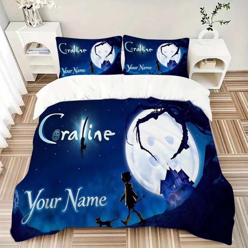 Custom 3pcs Moonlit Shadow House Bedding Sets For All Sizes New 249D Printed Bed Cover Comforter Duvet Cover Pillowcase Bedroom Decoration