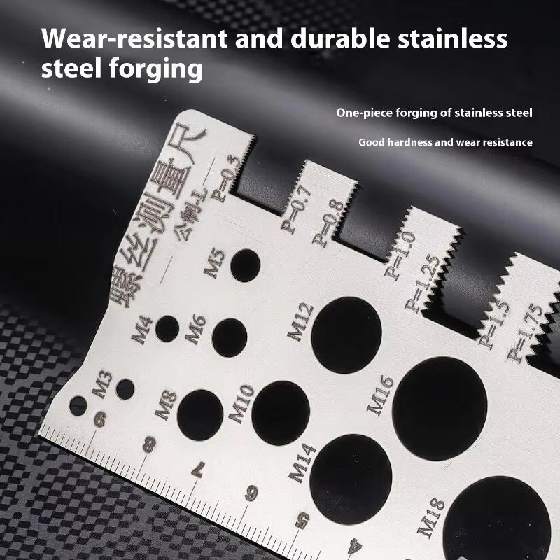 New Screw Thread Pitch Gauge Ruler Measuring Tool Bolt Nut Metric Machining Threads Screw Cutting Gauge Angle Model Measuring