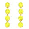 2023 New Explosive Earrings Europe And The United States Simple Sweet Cute All -Match Girls Long Tassel Smiley Face Earrings For Women