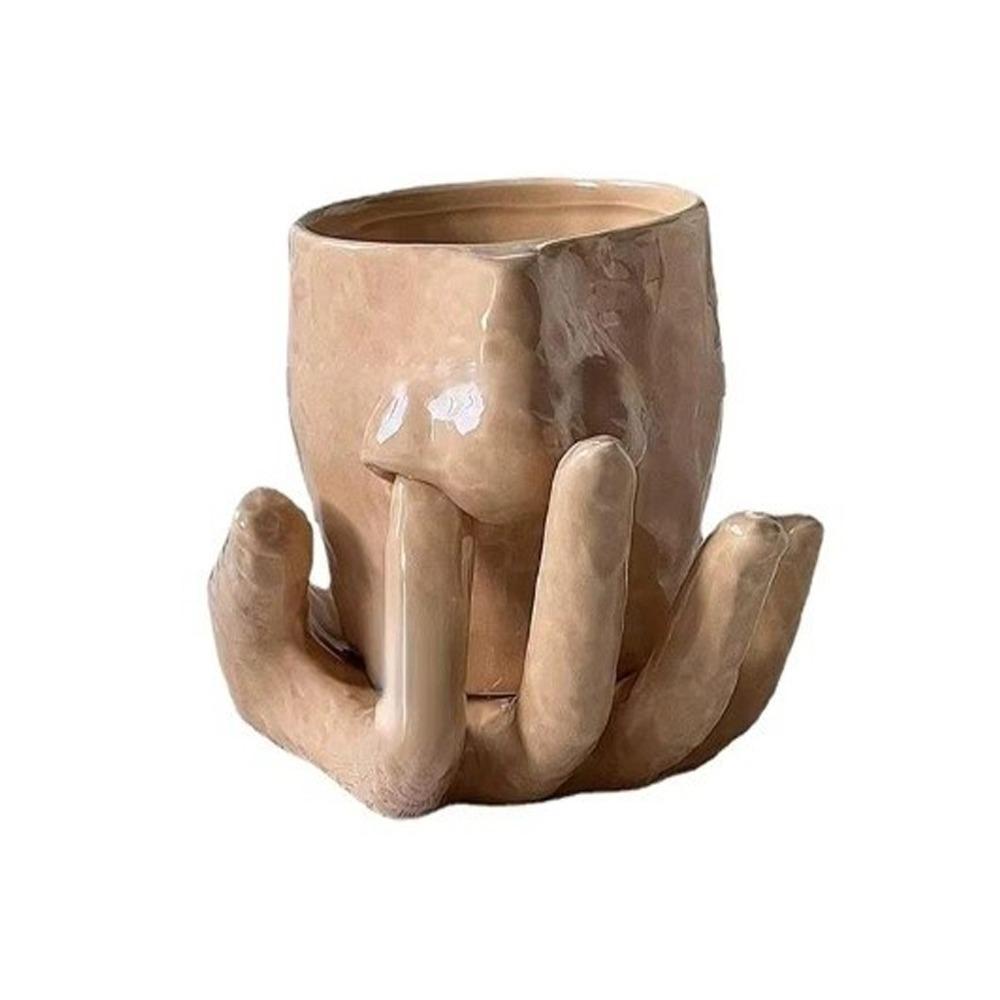 

Nose-picking Shape Brush Pen Holder Ceramic Pen Holder Cup Handmade Jewelry Tray Home Decoration