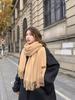 Scarf Women's Autumn and Winter Warm Thickened Solid Color Cashmere Scarf New Shawl Korean Version Scarf