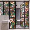 Static-Free Frosted Glass Privacy Film - Opaque, Light-Transmitting Sticker with Floral and Brocade Design
