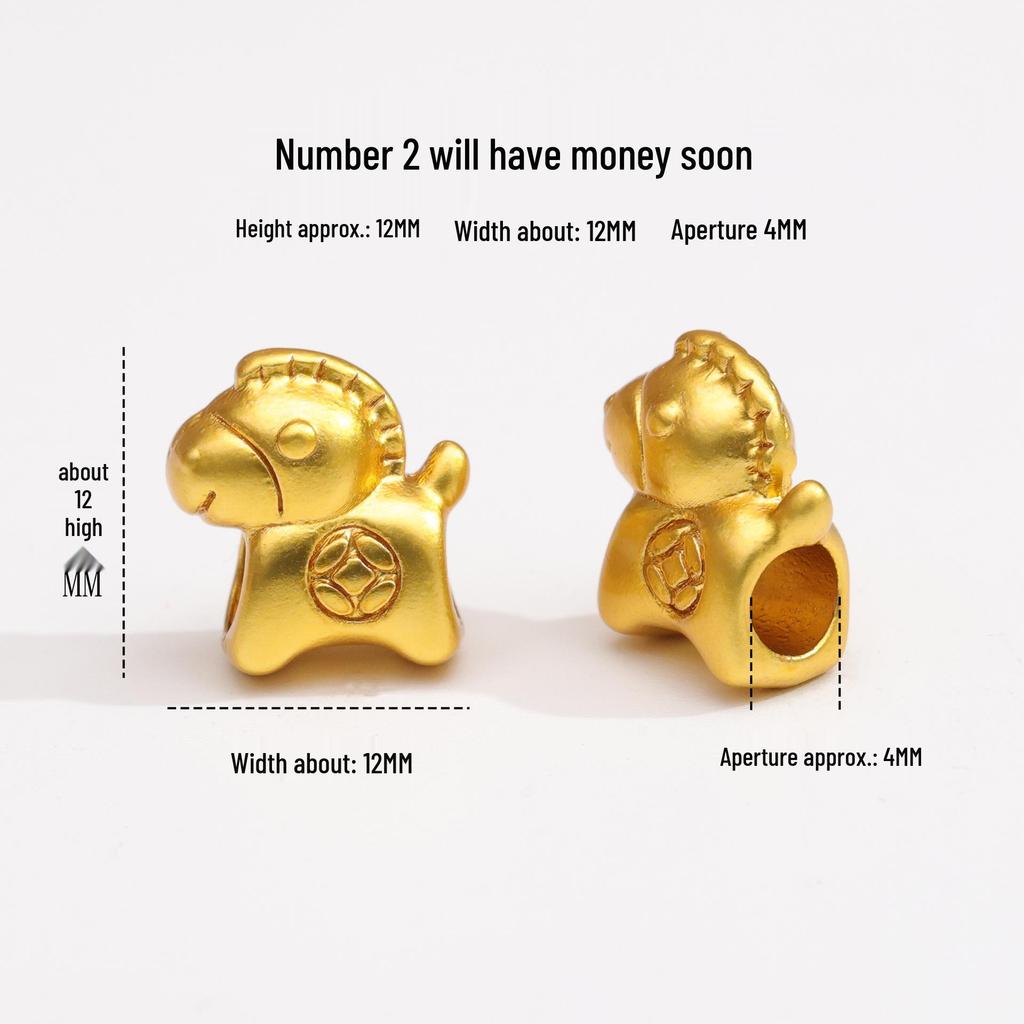 Year of the Horse High Color Retention Alloy Jewelry Accessories: Lucky Beaded Pendant Hand Rope Bracelet