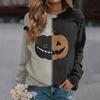 Women's Casual Long Sleeve Neck Halloween Print Sweatshirt Top