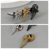 Hollow Feather Brooch Cufflinks Fashionable Creative Personality Simple Cutting Design Color Preservation Suit Coat Accessories
