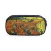 Famous Oil Painting Sunflower Skeleton Cosmetic Case Pencil Bag Van Gogh Stationary Bag Boys Girls Pencil Box School Supplies