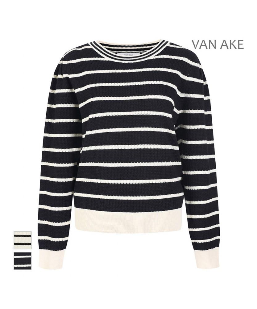 VANAKE Round Neck Striped Knit_Vb42Ktq308Z