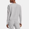 Under Armour Rival Terry Crew Neck Side Stripe Letter Drop Shoulder Long Sleeve T-Shirt Women Tops Haze-Gray 1360905-014