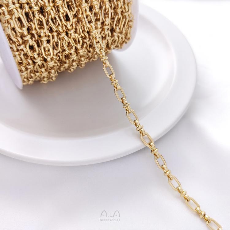 

Цепочка овальной формы в виде яйца из 14-каратного золота с сохраняющим цвет покрытием для изготовления украшений своими руками