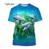 Nové tričko s 3D potiskem delfína Módní duhové kreslené tričko s delfínem Pánské/Dámské Hip Hop Harajuku