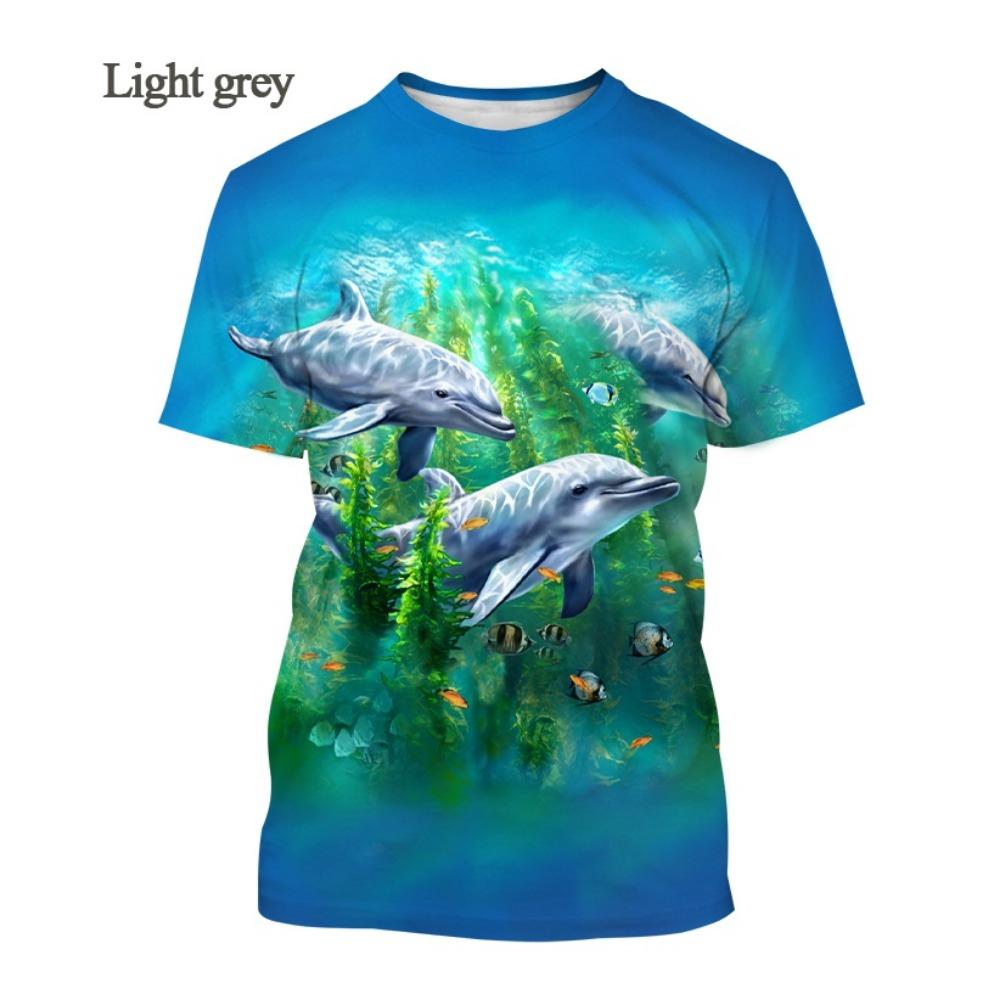 Nové tričko s 3D potiskem delfína Módní duhové kreslené tričko s delfínem Pánské/Dámské Hip Hop Harajuku