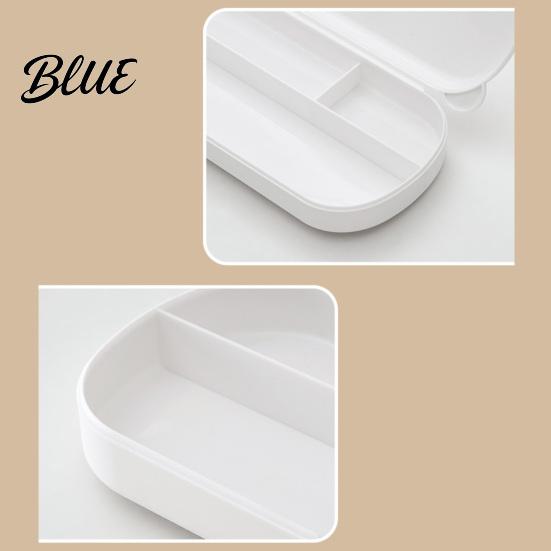 Stationery Organizer Large Capacity Pencil Case with Compartments Macaron Color Plastic Storage Compartment