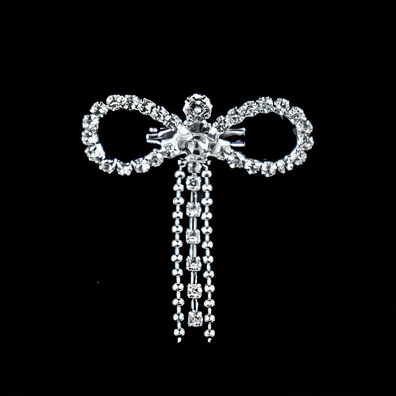 Crystal Bowknot Brooch Charming Women Lapel Pin Gorgeous Rhinestone Sweater Suit Accessory for Special Gatherings
