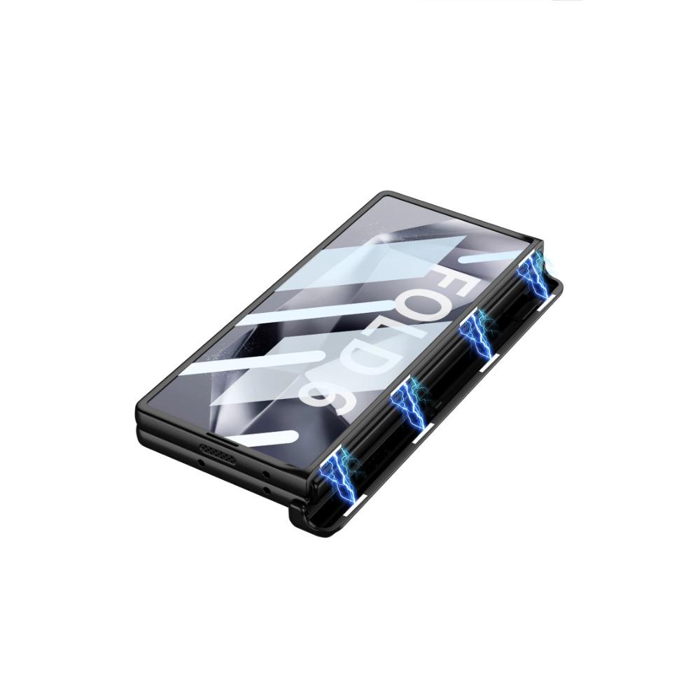 Magnetic Hinge Protection Hard PC Phone Cover for Samsung Galaxy Z Fold 6 Case Shockproof with Screen Protector Bracket
